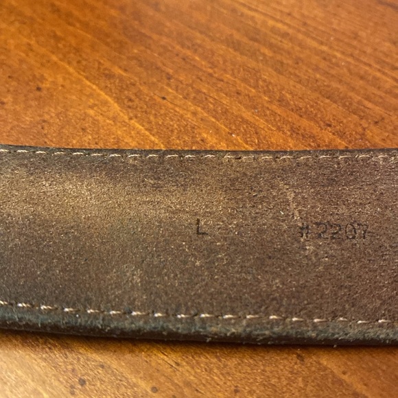 Eddie Bauer LARGE Men’s Leather Belt Brown Brass - Picture 4 of 7